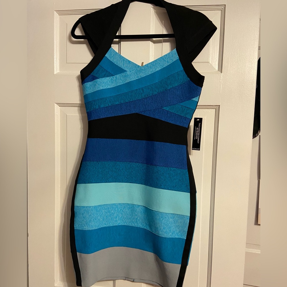 Blue bandage dress